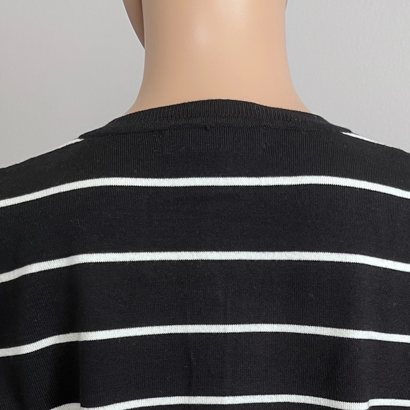 August Silk Women’s Black/White Striped Cardigan size L - Picture 7 of 9